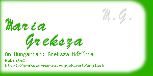 maria greksza business card